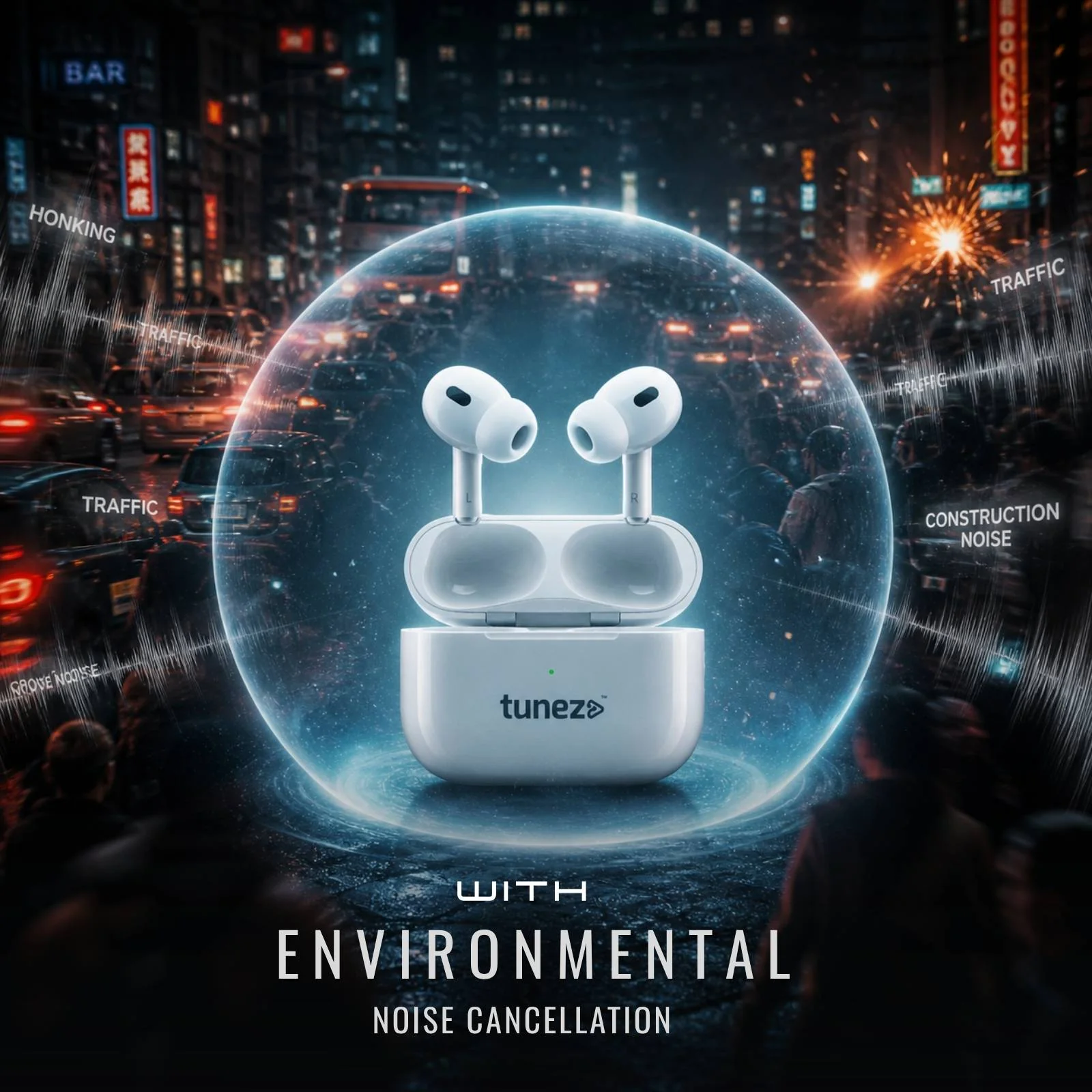Tunez Elements E04 Wireless Earbuds | 10M Range, 10mm Sound - Image 3