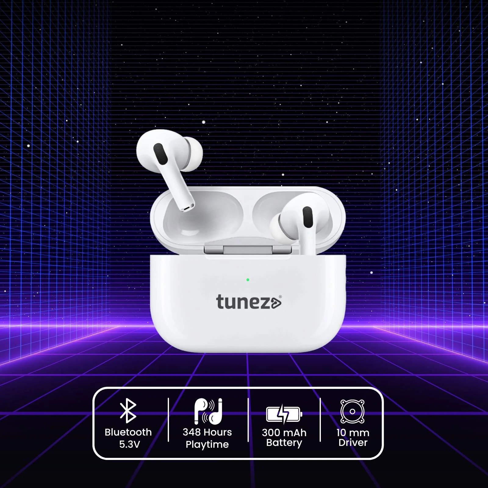 Tunez Elements E04 Wireless Earbuds | 10M Range, 10mm Sound - Image 5