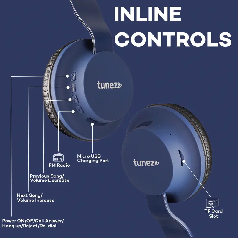 Tunez Beats B60 On - Ear Wireless Bluetooth Headphone Under 1000 - Image 6