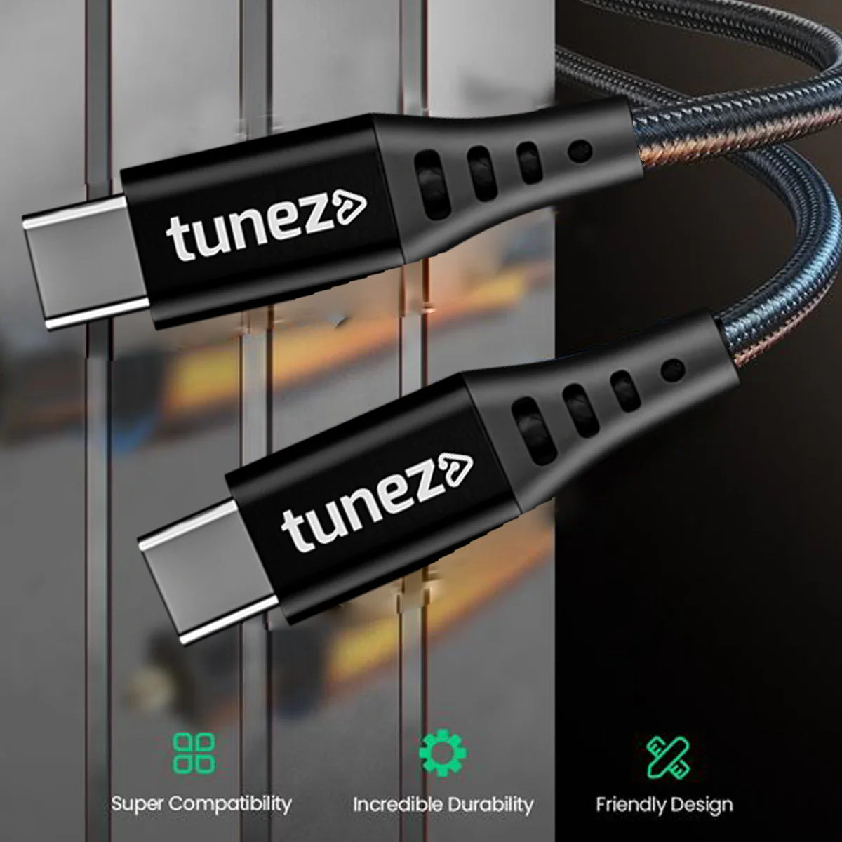 Tunez Nexus CB-20 Fast Charging USB Type C to Type C Data Cable - Image 3