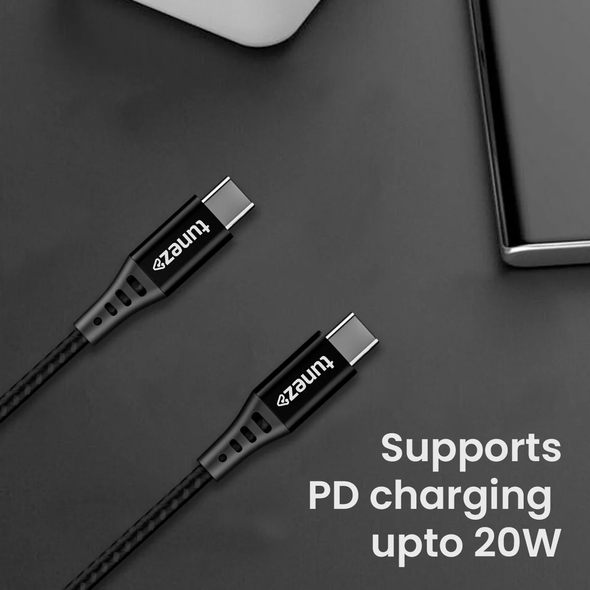 Tunez Nexus CB-20 Fast Charging USB Type C to Type C Data Cable - Image 4