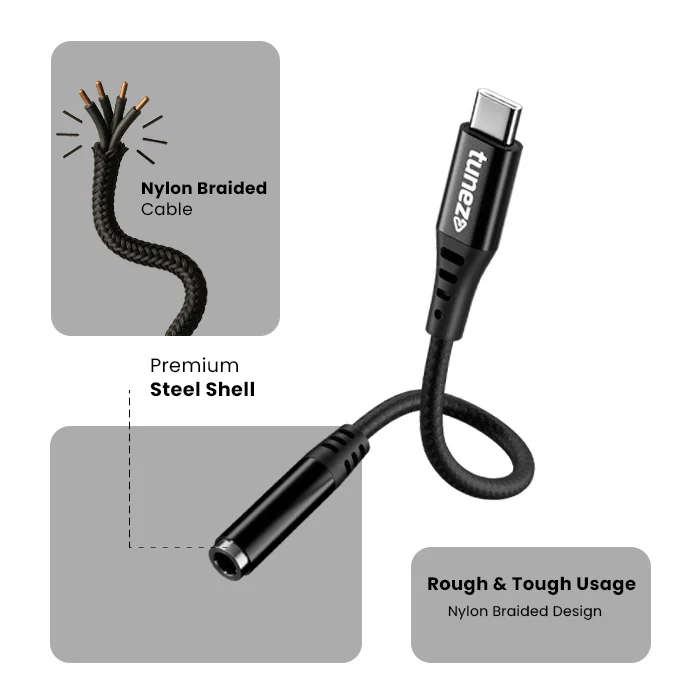 Tunez Nexus CB-80 Type C to 3.5 mm Audio Aux Cable with DAC - Image 3