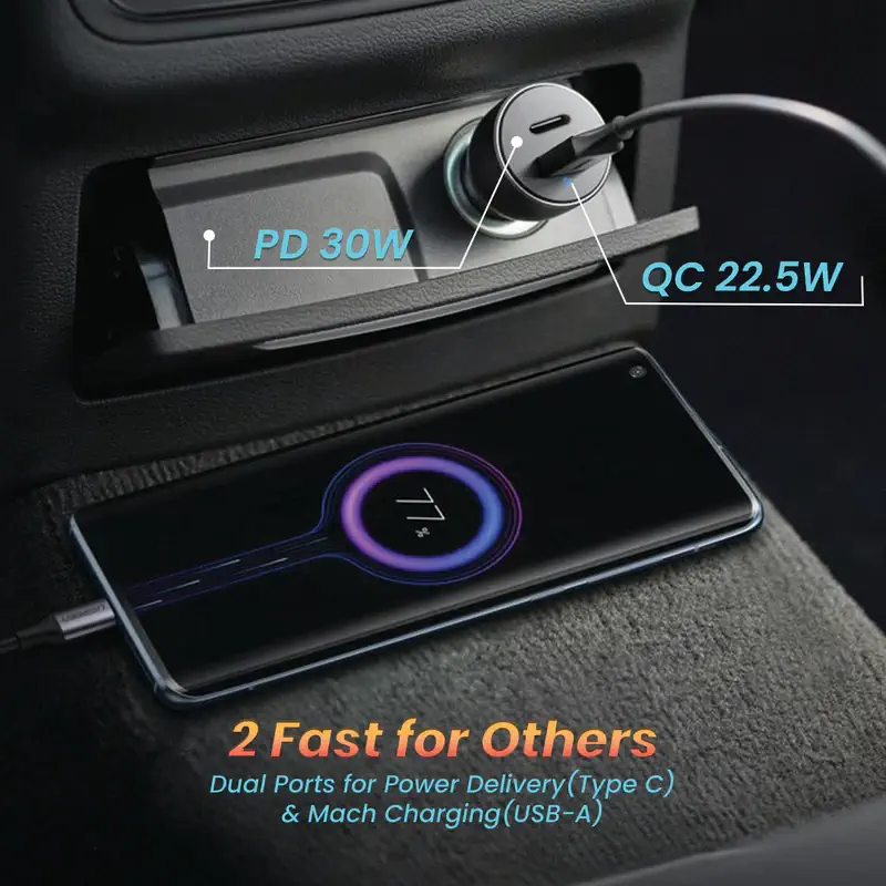 Tunez Energia C Series CC2353 52.5W Car Charger | PD 30W + QC 22.5W - Image 4