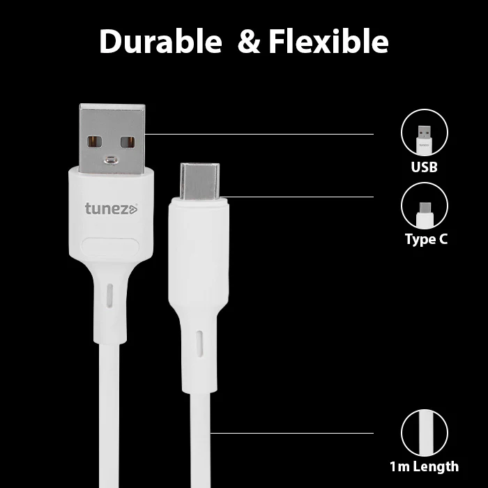 Tunez Nexus DC2107 USB-A to Type-C 20W Fast Charging Data Cable - Image 3