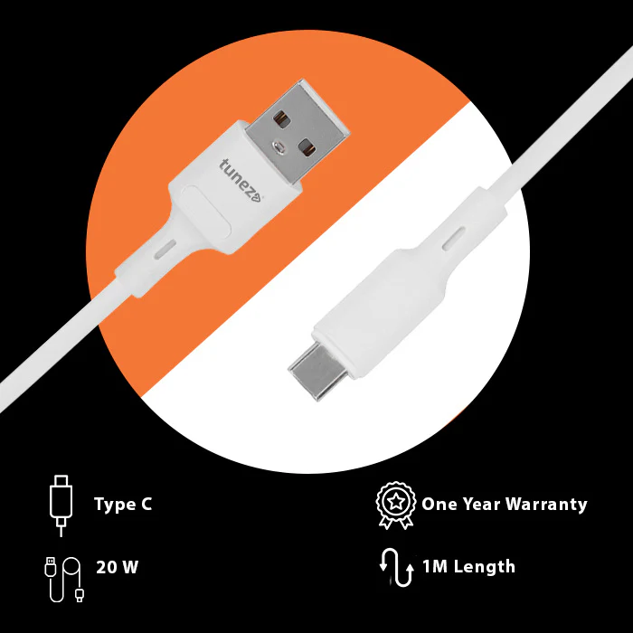 Tunez Nexus DC2107 USB-A to Type-C 20W Fast Charging Data Cable - Image 4