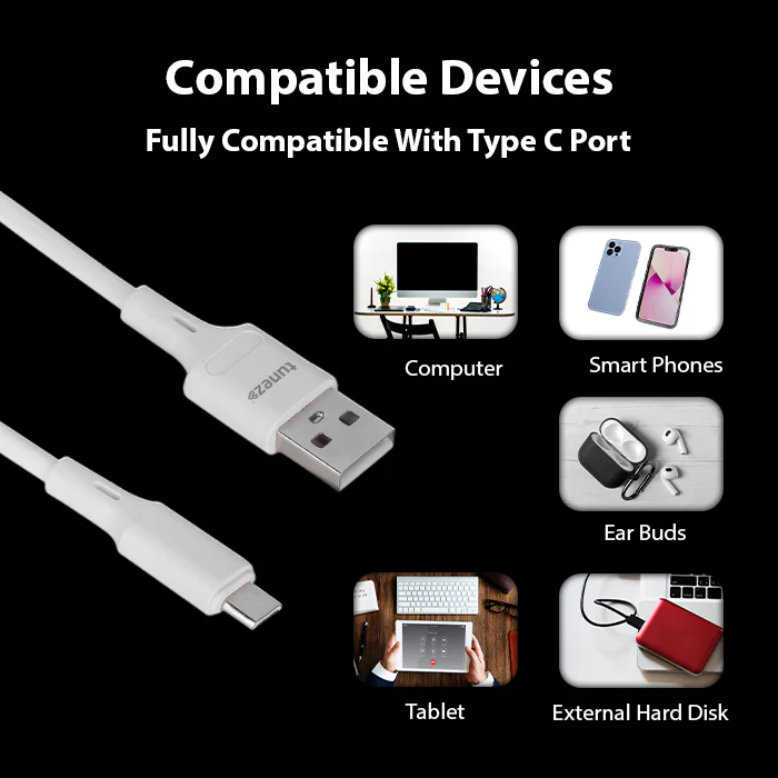 Tunez Nexus DC2107 USB-A to Type-C 20W Fast Charging Data Cable - Image 5