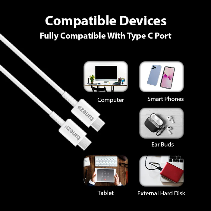 Tunez Nexus DC4107 20W Fast Charging Type-C to Type-C Data Cable - Image 5