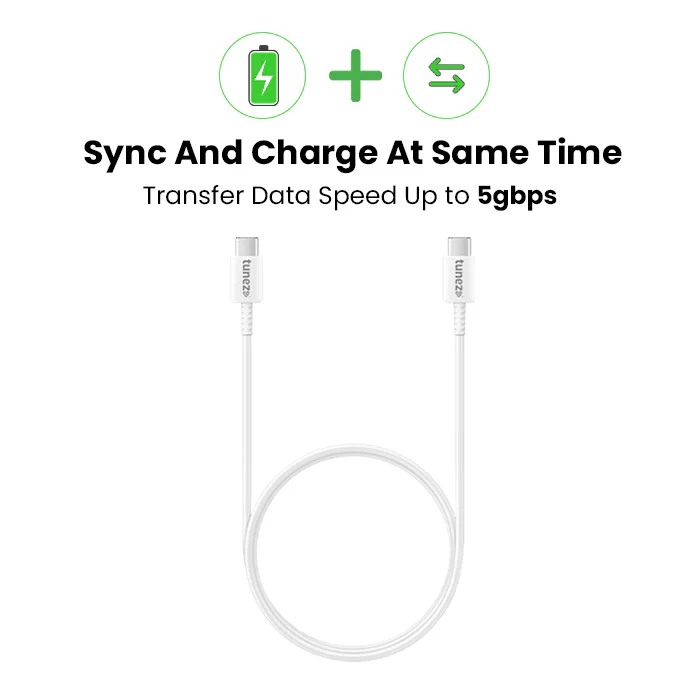 Tunez Nexus DC4114 Type-C to Type-C Data Cable | 45W Fast Charging - Image 2