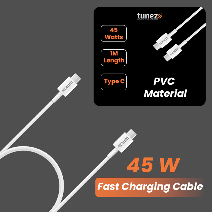 Tunez Nexus DC4114 Type-C to Type-C Data Cable | 45W Fast Charging - Image 3