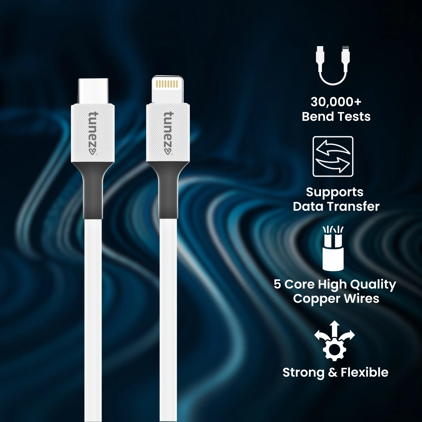 Tunez Nexus DC5923 30W PD Type-C to Lightning Cable - Image 3