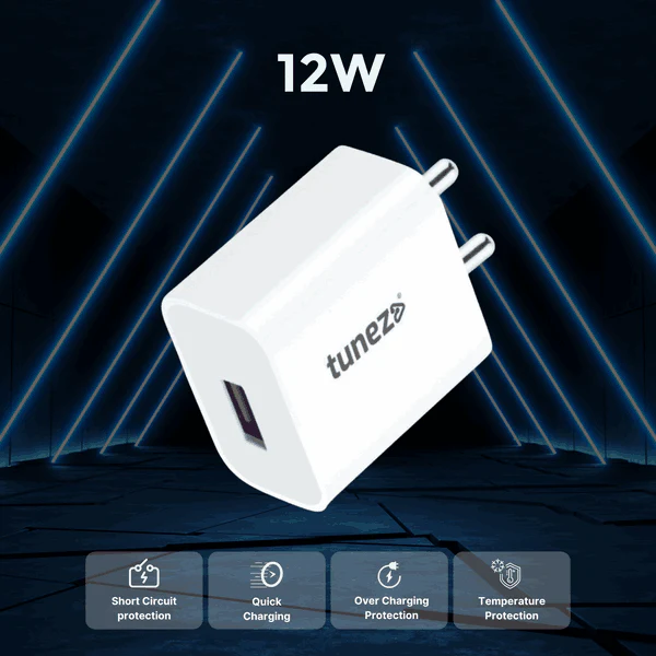 Tunez W112 12W Fast Charger Adaptor with Type C Cable - Image 3
