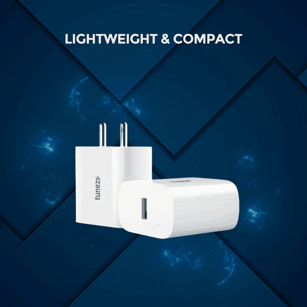 Tunez W132 20W QC Fast Mobile Charger Adapter with Type C Cable - Image 4