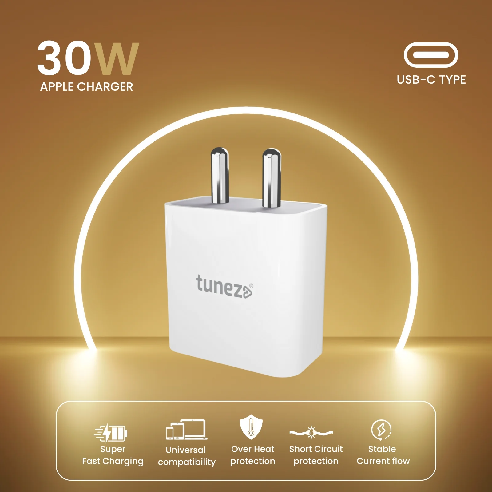 Tunez W362 iPhone Fast Charger with Type-C Cable - Image 4
